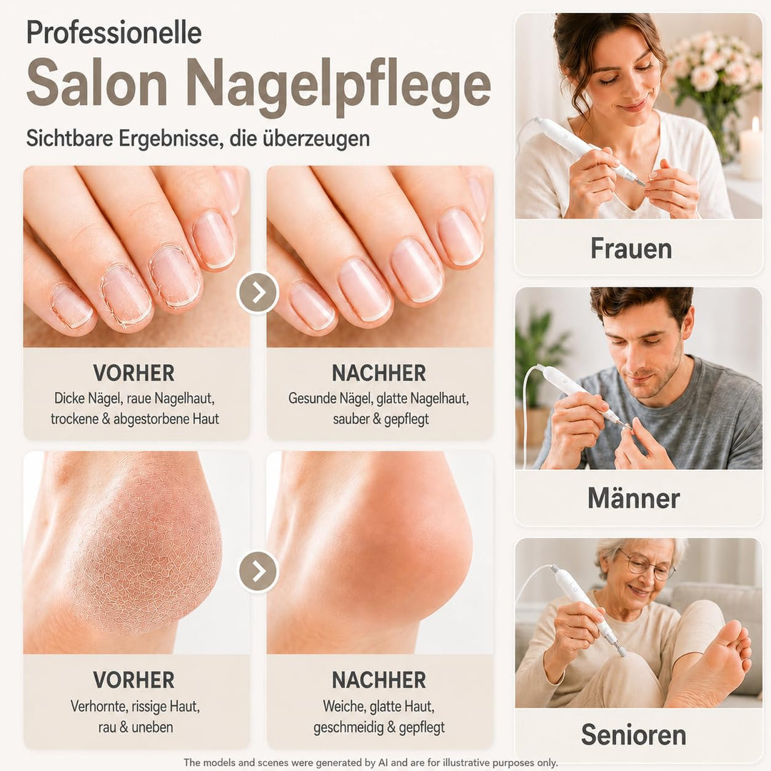 Nagelfräser Kabellose Elektrische Nagelfeile, Maniküre Pediküre Set 5 Elektrisch, Professionell Elek