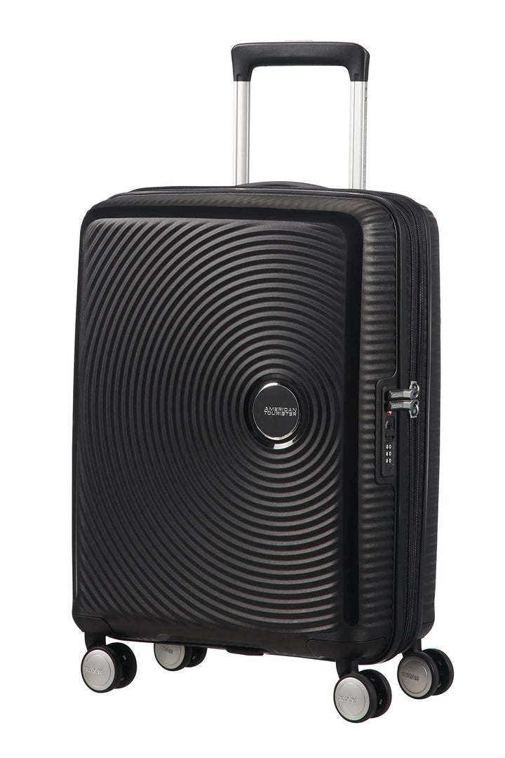 American Tourister Soundbox - Spinner S Erweiterbar Handgepäck, 55 cm, 41 L, Schwarz (Bass Black) Sc