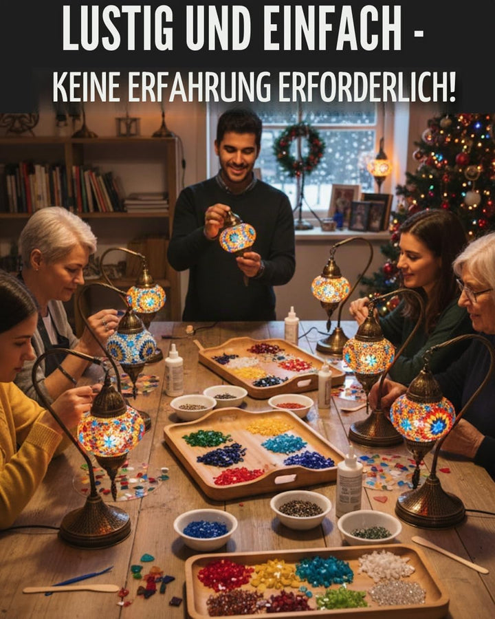 DEMMEX DIY Türkisches Mosaiklampen-Kit - Komplettes Kunst- und Handwerks-Geschenkset für Erwachsene