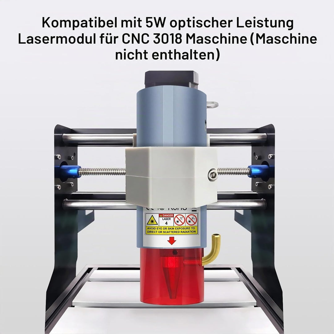 LASER TREE CNC 3018 Lasermodul kit, 5W optischer Leistungslaserkopf mit Luftunterstützung, feste Bre