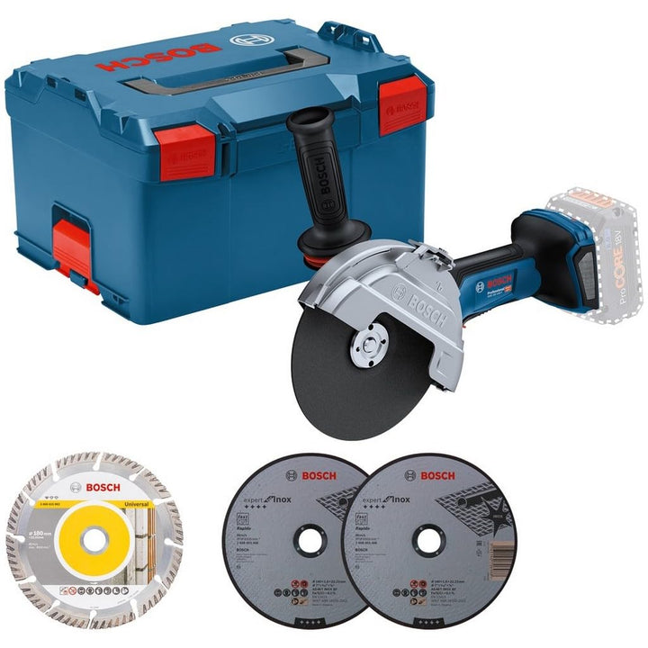 Bosch Professional BITURBO Akku-Winkelschleifer GWS 18V-180 P (Scheiben-Ø 180 mm, Schnitttiefe 230 m