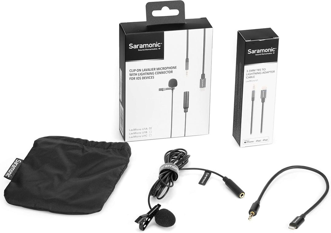 Saramonic Lavalier-Mikrofon mit Lightning für Apple iPhone oder iPad mit integriertem 2 m Kabel (Lav