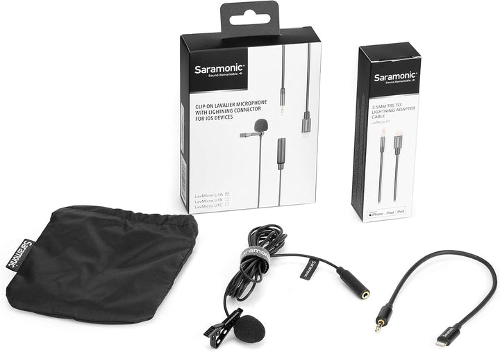 Saramonic Lavalier-Mikrofon mit Lightning für Apple iPhone oder iPad mit integriertem 2 m Kabel (Lav