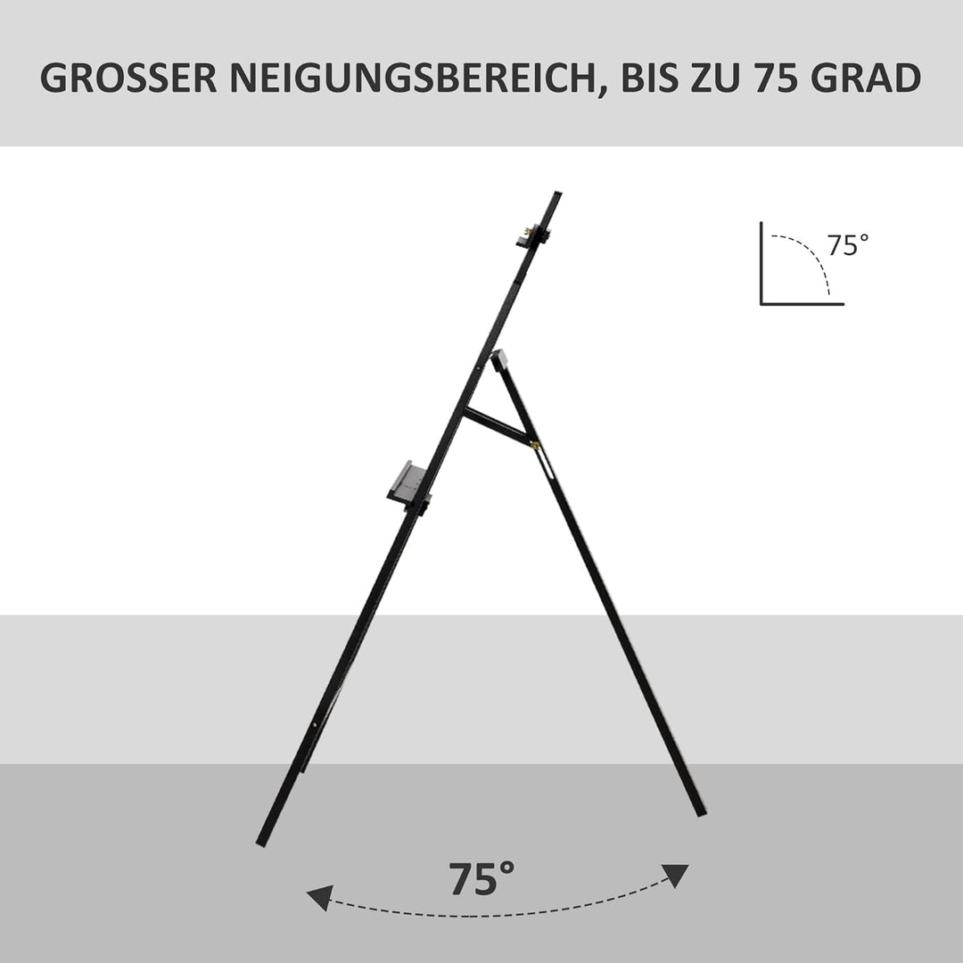 HOMCOM Staffelei Holz 134,5 cm hoch Holzstaffelei für Leinwände bis 108 cm Feldstaffelei Atelierstaf