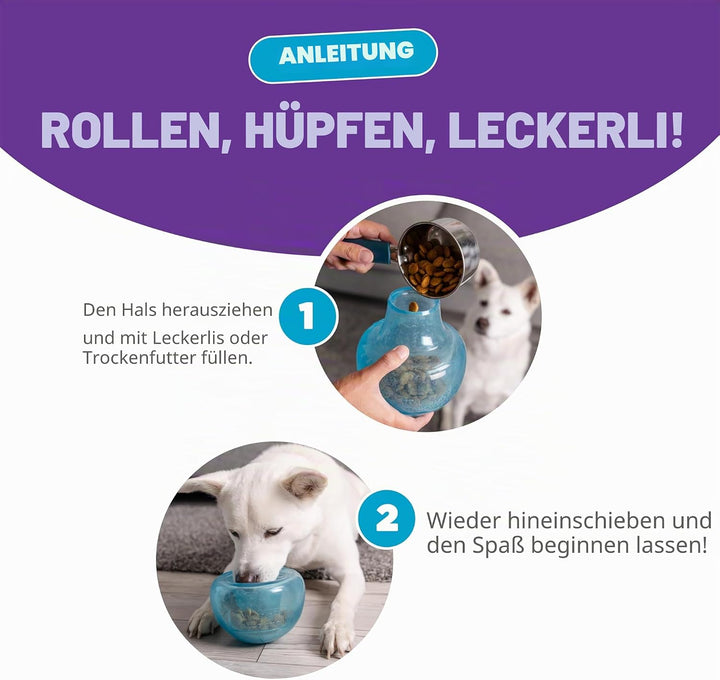 Planet Dog Orbee-Tuff Snoop - Interaktives Spielzeug für Hunde - Snackball - Blau - Gross Large Snoo