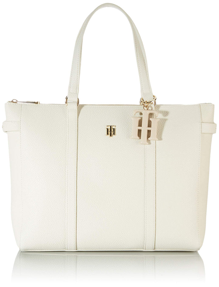 Tommy Hilfiger Damen Th Soft Tragetasche Weisse Taube, Weisse Taube