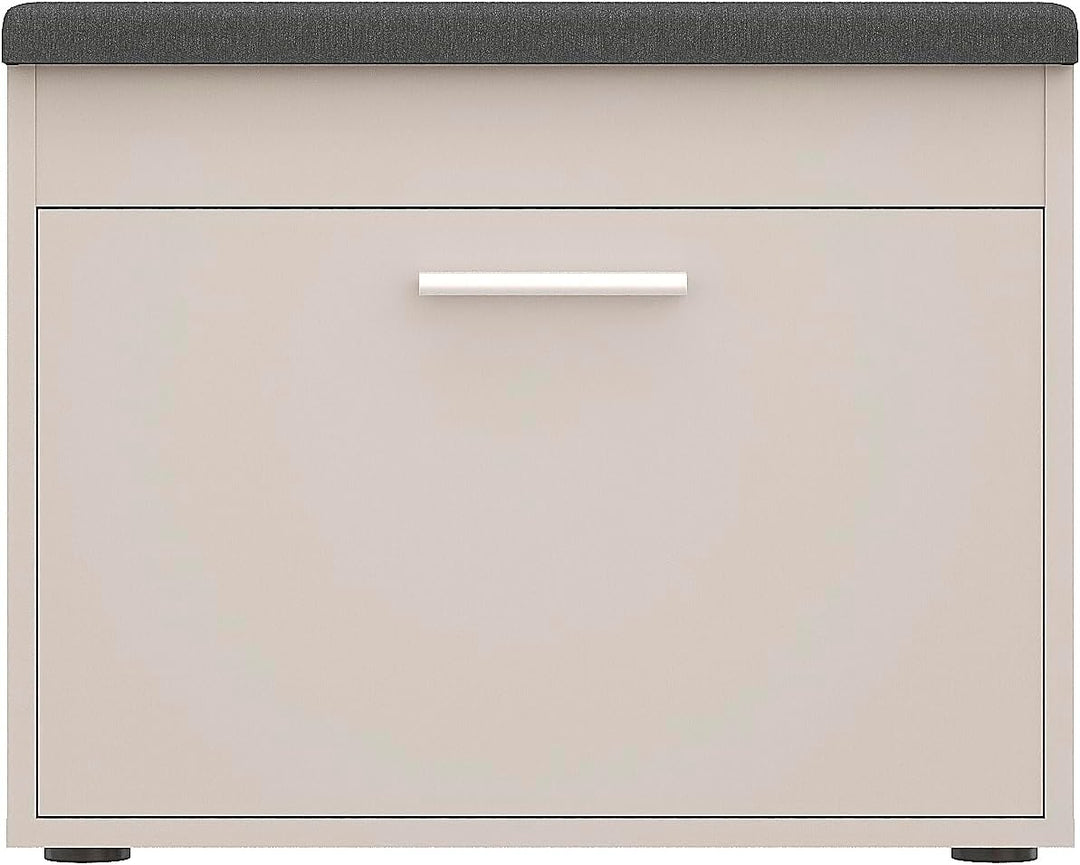 KOMTO Schuhbank mit Sitzfläche Cashmere – Schuhschrank mit Sitzbank, Schuhbank mit Klappe, Schuhrega