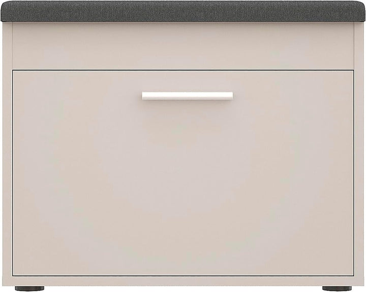 KOMTO Schuhbank mit Sitzfläche Cashmere – Schuhschrank mit Sitzbank, Schuhbank mit Klappe, Schuhrega