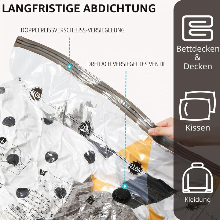 SUOCO Vakuumbeutel für Kleidung – 8er Set S（60×40 cm） (mit Handpumpe), Vakuum Beutel für Aufbewahrun