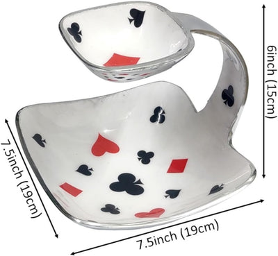 purpledip Servierplatte Tablett Bridge Poker Spielkarten Design???angeschnittene Schale f?r Dips/CHU