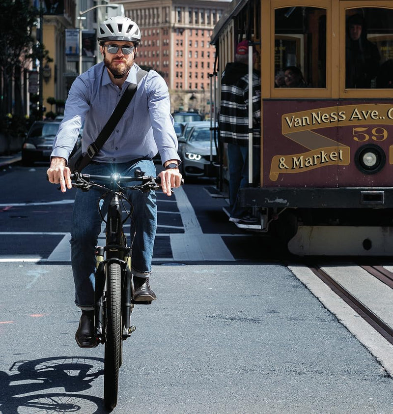 ABUS Stadthelm Pedelec 2.0 - Fahrradhelm mit Rücklicht und Regenhaube - für den Stadtverkehr - für D