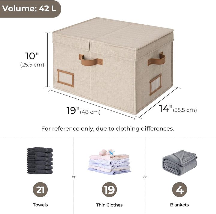 StorageWorks Grosse Kleidung-Aufbewahrungsboxen, Stoffboxen mit Trennwand, Körbe für Kleidung, Wäsch