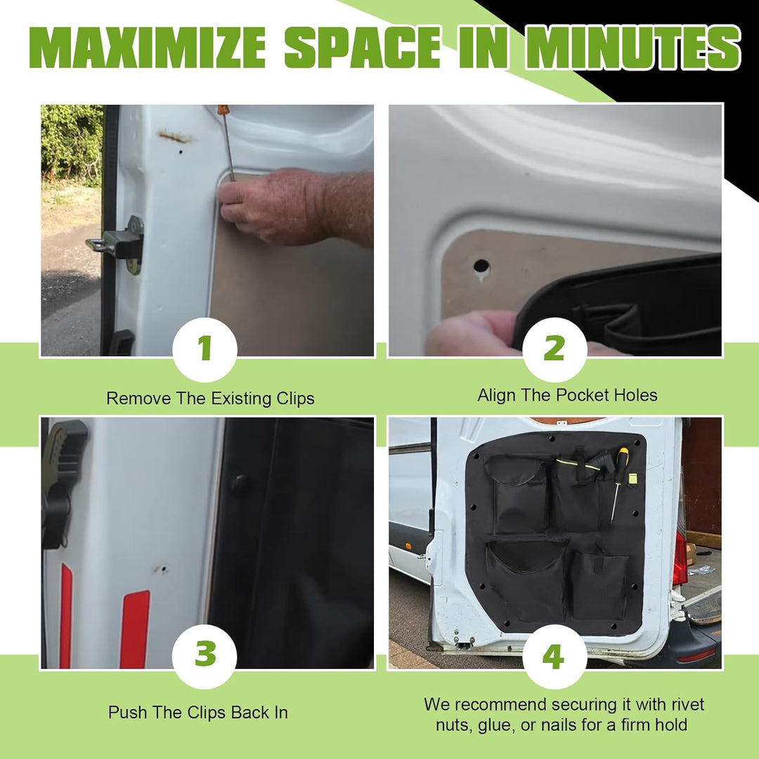 Scheunentor-Aufbewahrungsorganizer kompatibel mit 2018+ Mercedes Sprinter VS30（Dual Swing Door), 2 P