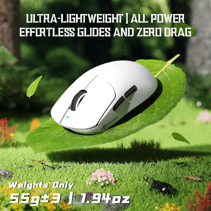 ATTACK SHARK X8SE Kabellose Gaming-Maus, 55g Ultraleicht, PAW3311 Sensor, BK52820 Chip, 25.000 DPI,