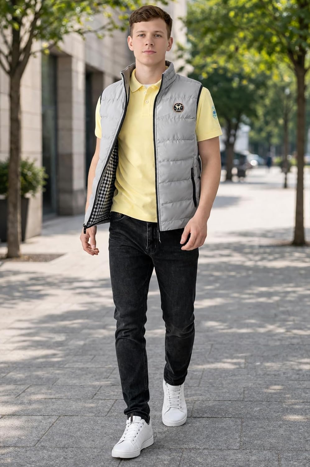 Herren leichte Steppweste Weste Berlin Bodywarmer mit Seitentaschen gesteppt ideal für den Übergang