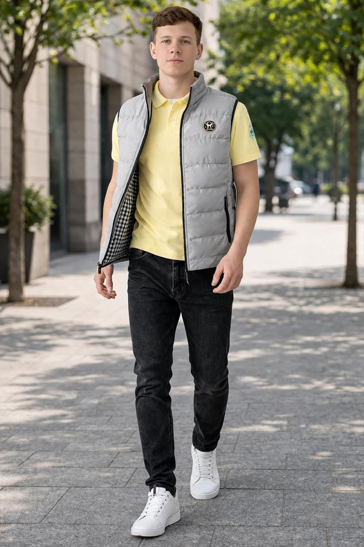 Herren leichte Steppweste Weste Berlin Bodywarmer mit Seitentaschen gesteppt ideal für den Übergang