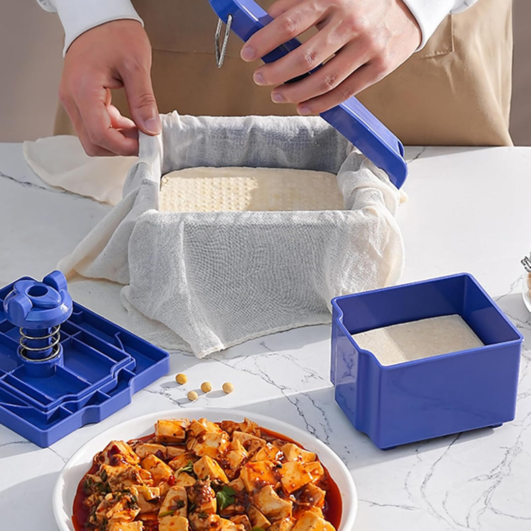 Tofupresse in 2 Grössen, spülmaschinenfest mit Käsetuch und Beutel, Käsepaneerpresse, Tofu-Abtropfge