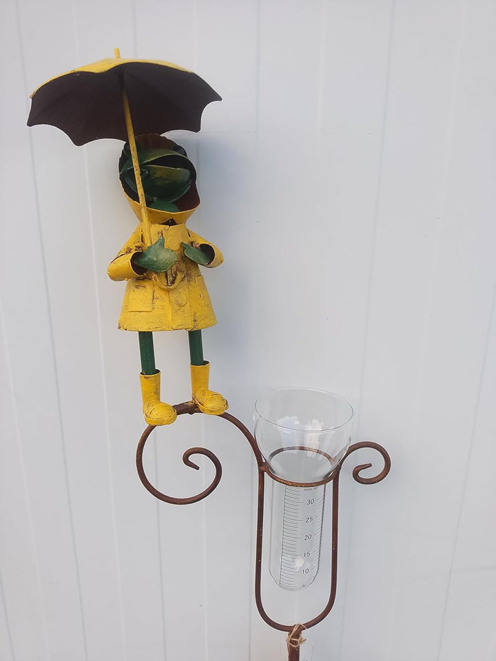 Generisch Regenmesser Frosch Handarbeit 157,5cm Metall Garten Dekoration