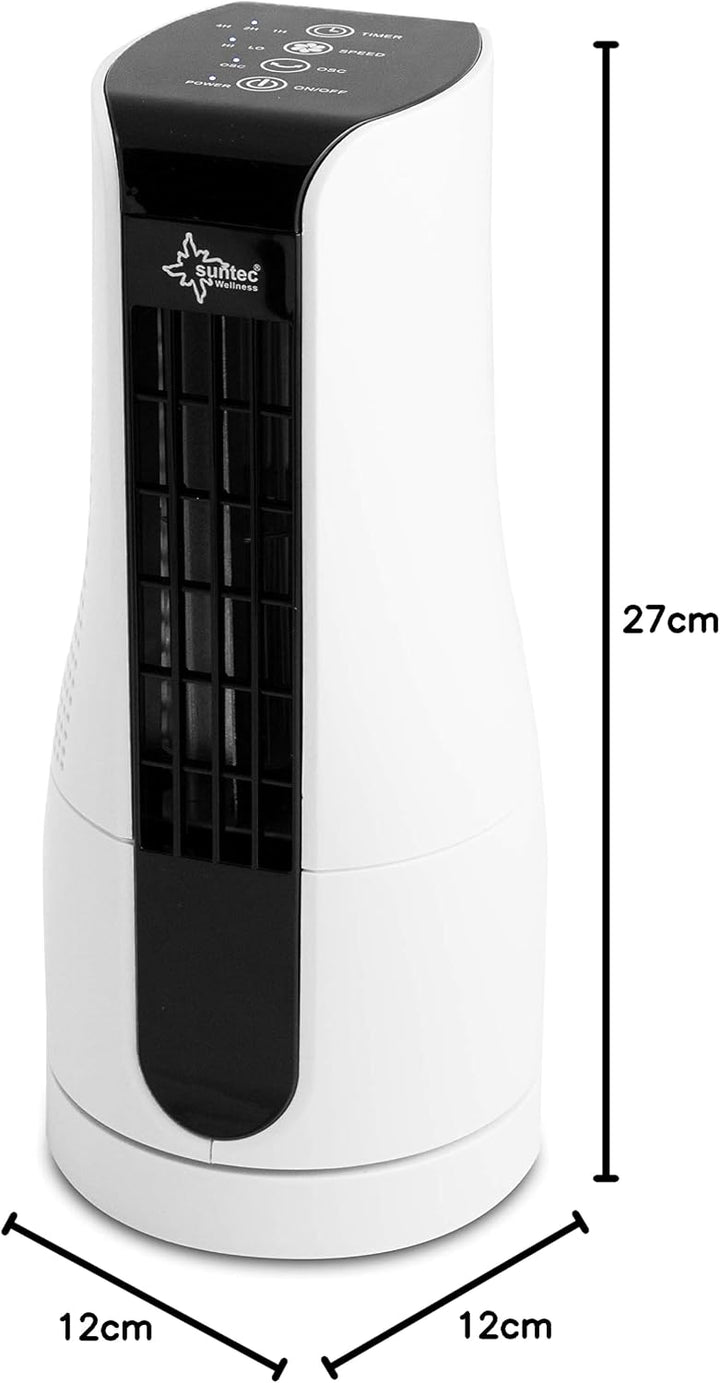 SUNTEC Tischventilator CoolBreeze Sensation, Timer Leise 16 Watt | Tisch Ventilator 2 Stufen, Tragba