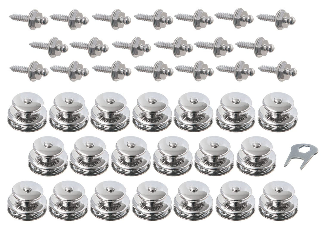 New Marine TENAX 20 Stück Oberteile. Gross + 4,2x16mm Blechschrauben + Schlüssel