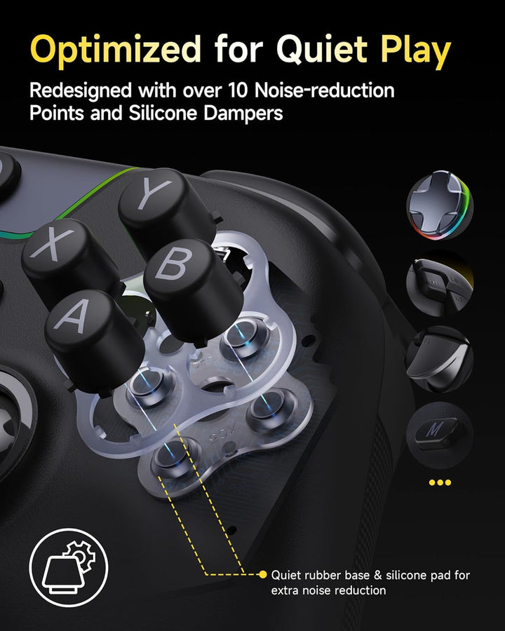 EasySMX X05Pro PC Controller mit Ladestation, 1000mAh, Hall Joysticks, 1000Hz, leise Tasten, 2 Rueck