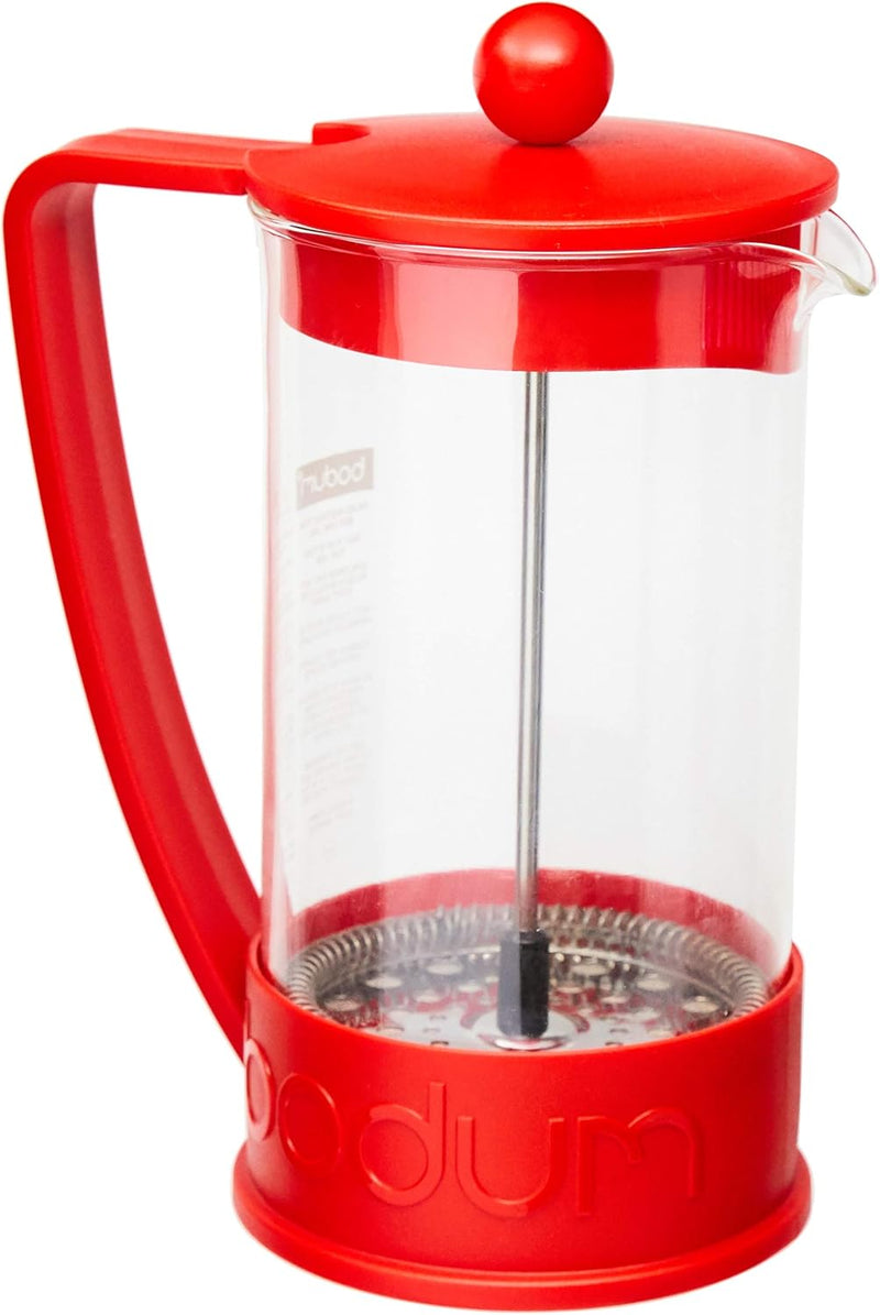 Bodum Brasilien French Press Kaffeepresse für 8 Tassen, 1 Liter, Rot Rot 34 Ounce