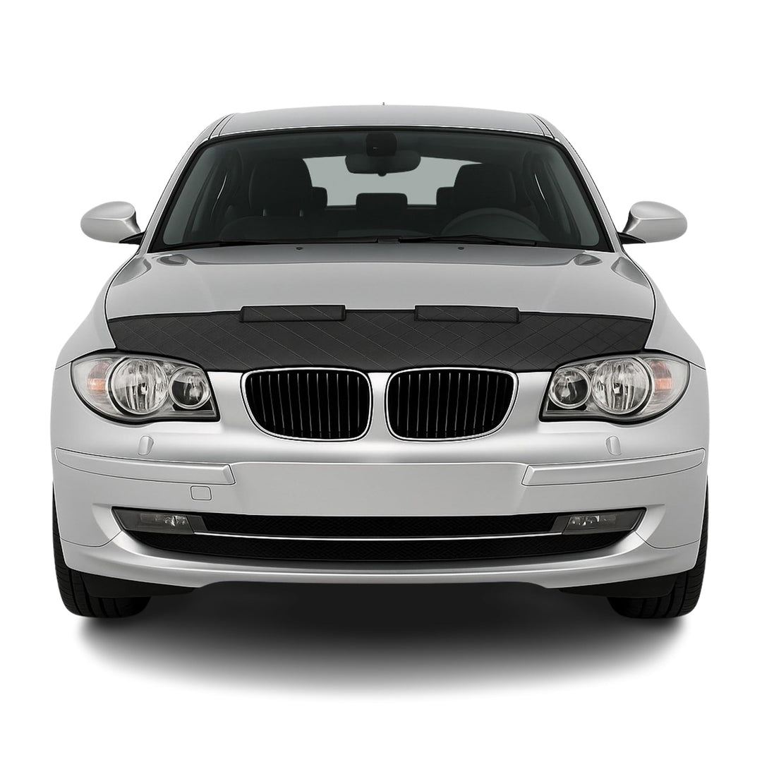 OMAC Schwarz Halb Haubenbra Steinschlagschutz Bonnet Bra kompatibel mit BMW 1er E87 2004-2011 Schwar