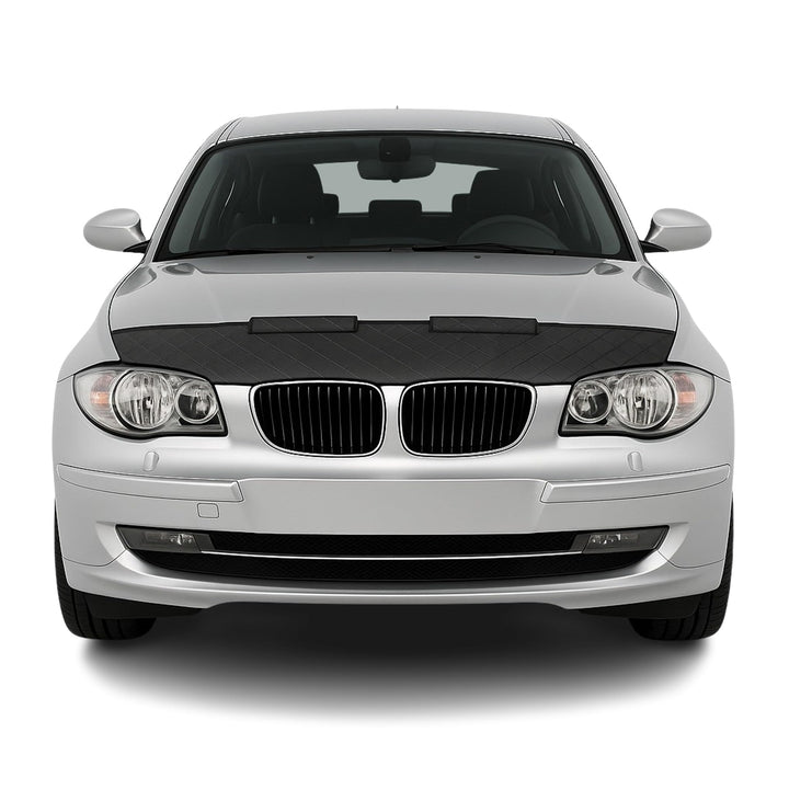 OMAC Schwarz Halb Haubenbra Steinschlagschutz Bonnet Bra kompatibel mit BMW 1er E87 2004-2011 Schwar