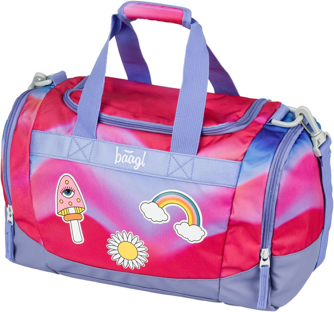 Baagl Sporttasche Mädchen Reisetasche Kinder Schwimmtasche Sport - Hippie | Kompakt und Robust für S