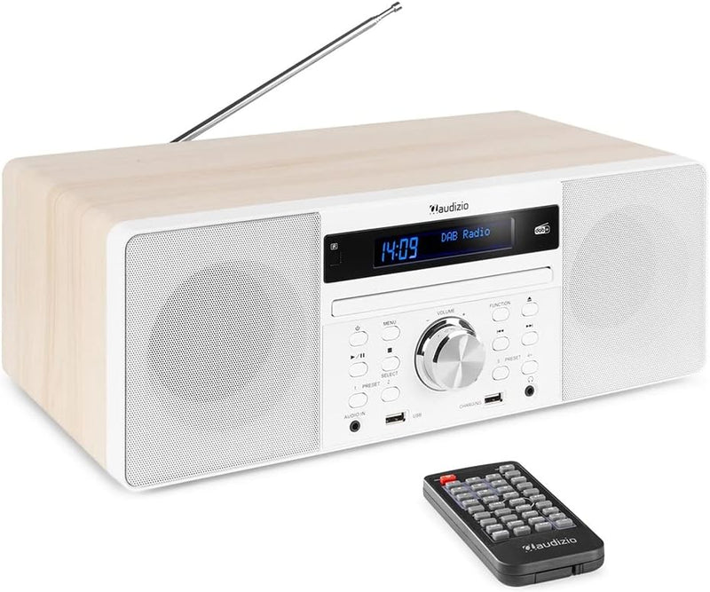 Audizio Prato - DAB Radio mit CD Player, MP3-Player, Bluetooth Radio, USB, DAB+, FM-UKW, Fernbedienu