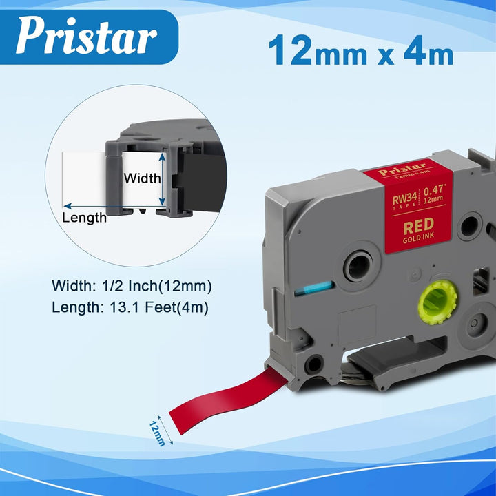 5x Pristar kompatibel Textil-Schriftband für Brother P-touch TZe-R531 TZe-RE31 TZe-RE34 TZe-RN34 TZe