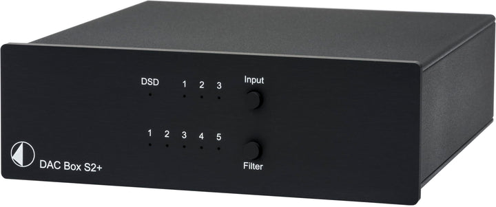 Pro-Ject Audio Systems DAC Box S2+, High End DAC mit 32bit und DSD256 Support (Schwarz), Schwarz