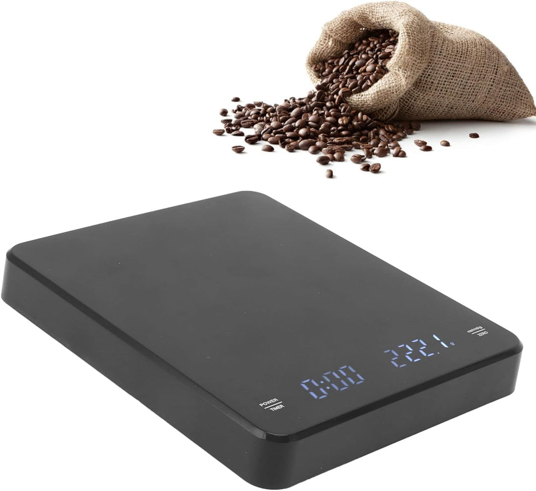 Kaffeewaage, USB-Aufladung, Automatische Nulllöschung, Hohe Genauigkeit, LED-Digitalanzeige, Handgeb