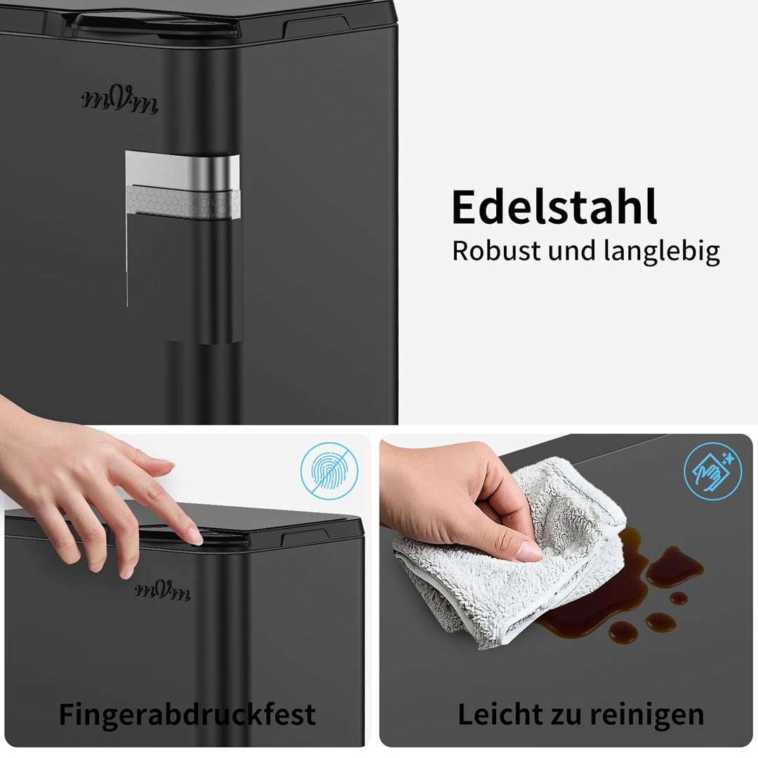 mVm Mülleimer Küche,63 Liter Treteimer,3 Fächer, Mülltrennsystem, Abfalleimer Küche mit Inneneimer a