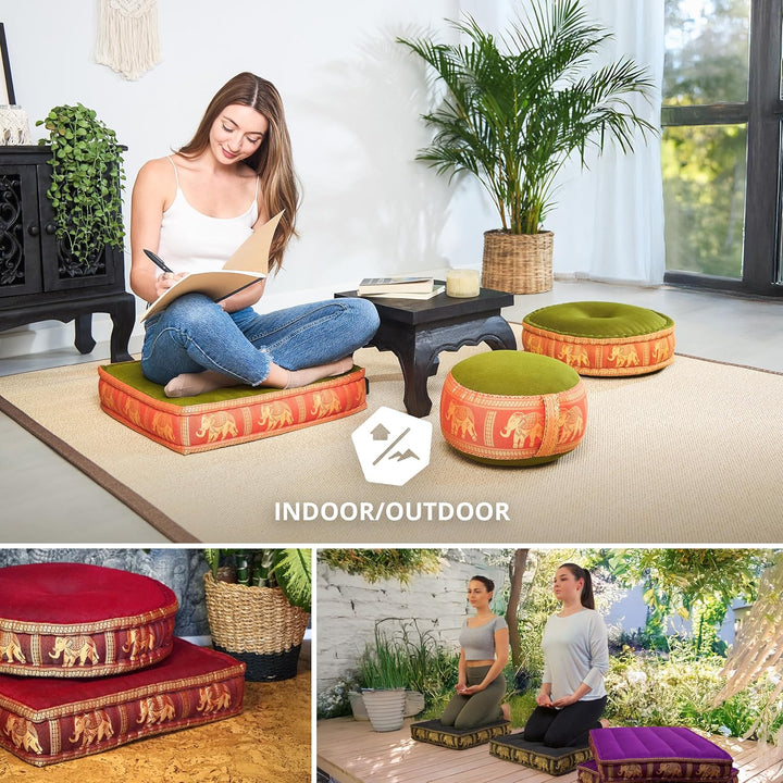 Livasia Sitzkissen Boden Thaiseide, Bodenkissen Indoor/Outdoor, Meditationskissen Yogakissen, Stuhla