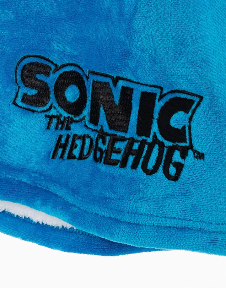 Sonic Boys' Blue Fleece Hooded Blanket | Diese blaue Jungenkapuzenjacke ist perfekt, um an kühlen Ta