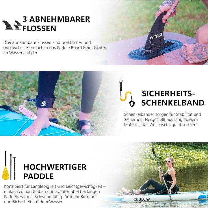 COOLCAA SUP Board, 355cm (Extra Gross) Stand Up Paddling Board, Aufblasbares Stand-Up Paddle Board m