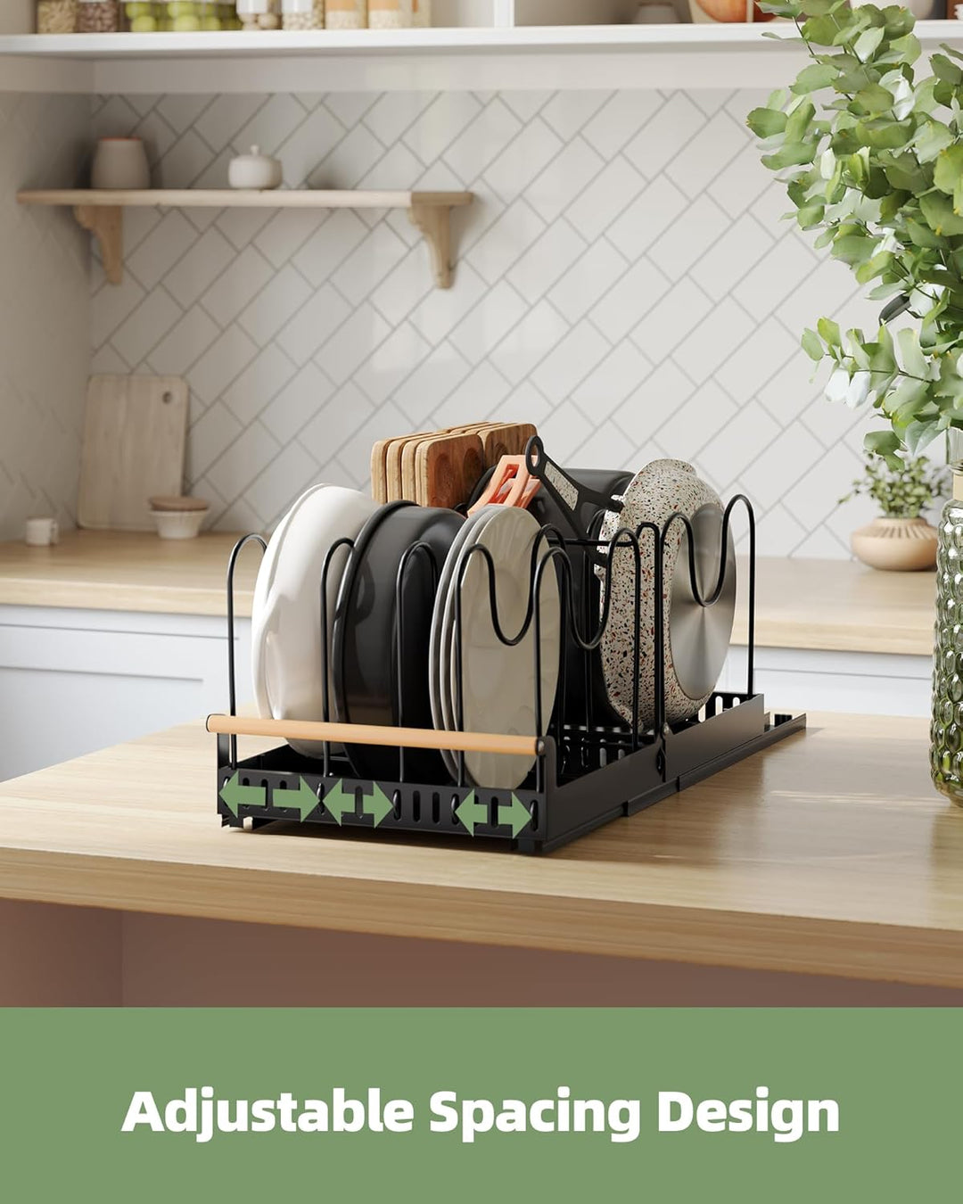 NETEL Topfdeckelhalter Schublade,Ausziehbarer Pfannen Organizer，Deckelhalter für Schrank,Topf Organi