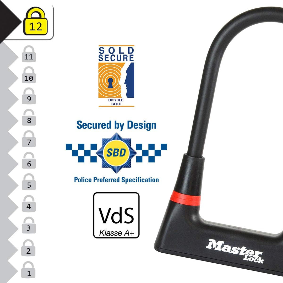 MASTER LOCK Bügelschloss [Schlüsselschloss] [mit Halterung] [Zertifiziertes Fahrrad Schloss] 8279EUR
