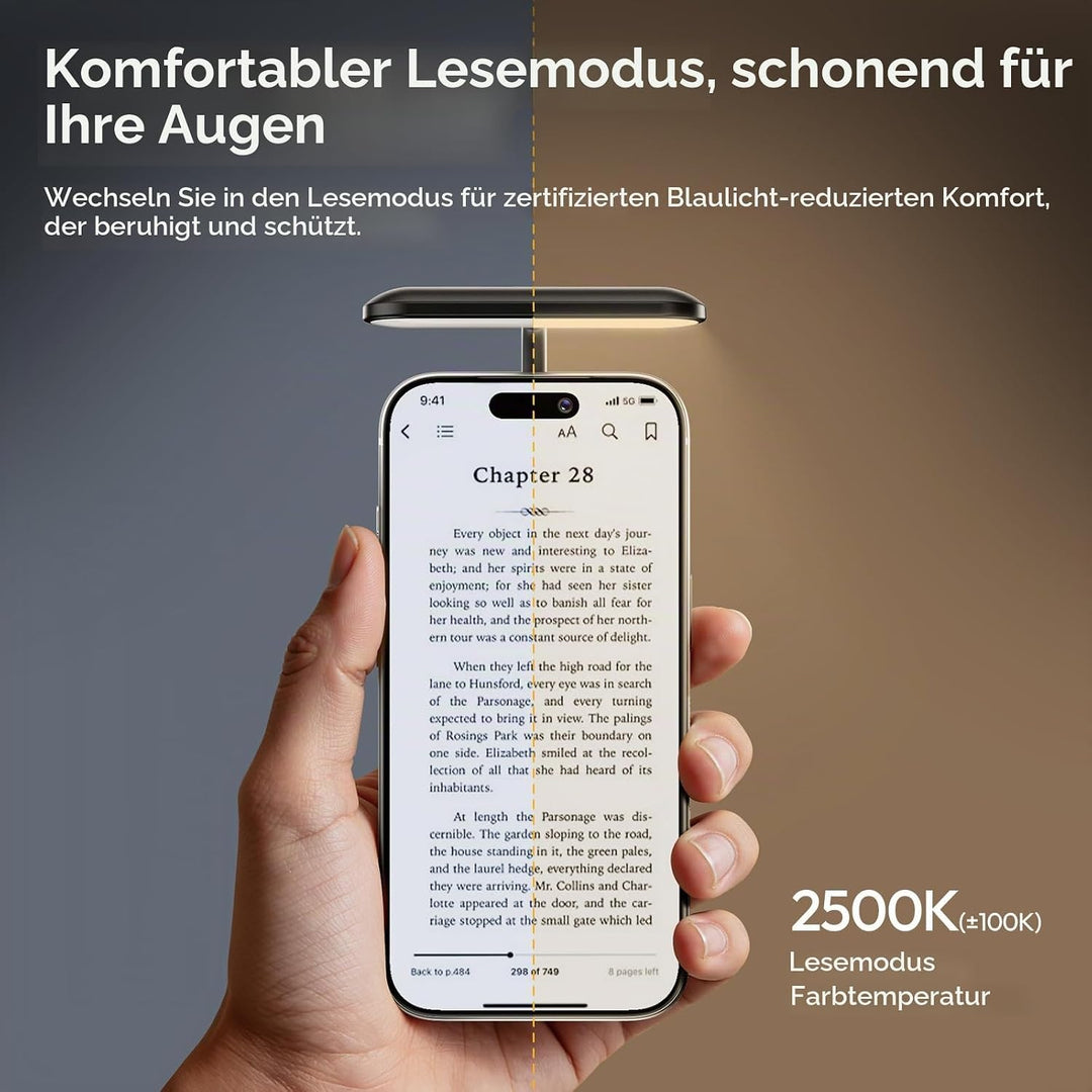 ULANZI M10 Magnetische Selfie Licht; Mini Flexible LED Handylicht, Clip-On Leseleuchte mit 5-stufig