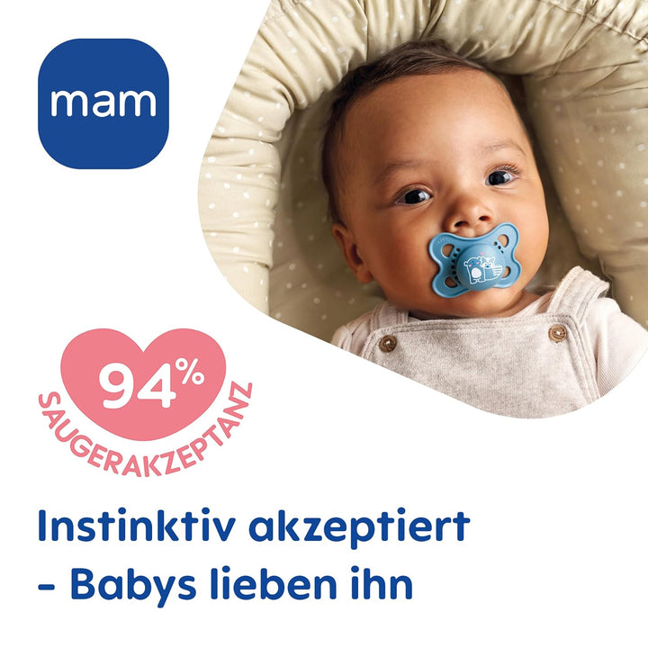 MAM Original Schnuller im 2er-Set, zahnfreundlicher Baby Schnuller aus nachhaltigen &amp; bio-erneuerbar