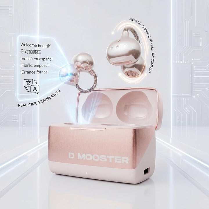 Dmooster D95 Kabellose Kopfhörer–Immersiver Klang, Kreatives Design Clip-On-Open-Ear-Kabellose Ohrhö