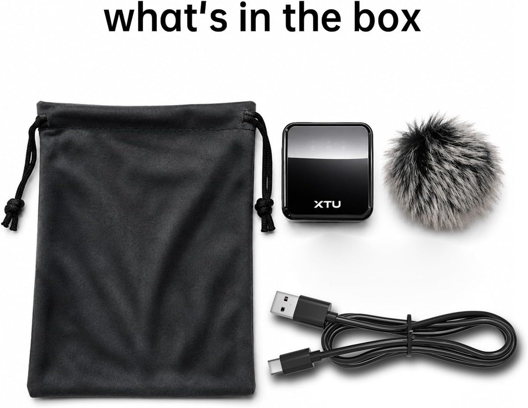 XTU Mic 1 Bluetooth Drahtloses Mikrofon, Mini Ansteckmikrofon für Action-Kameras, Vlogging, Live-Str