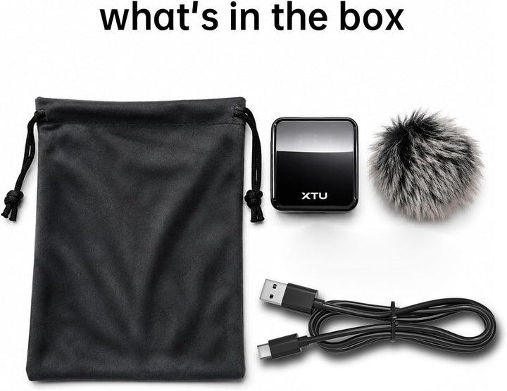 XTU Mic 1 Bluetooth Drahtloses Mikrofon, Mini Ansteckmikrofon für Action-Kameras, Vlogging, Live-Str