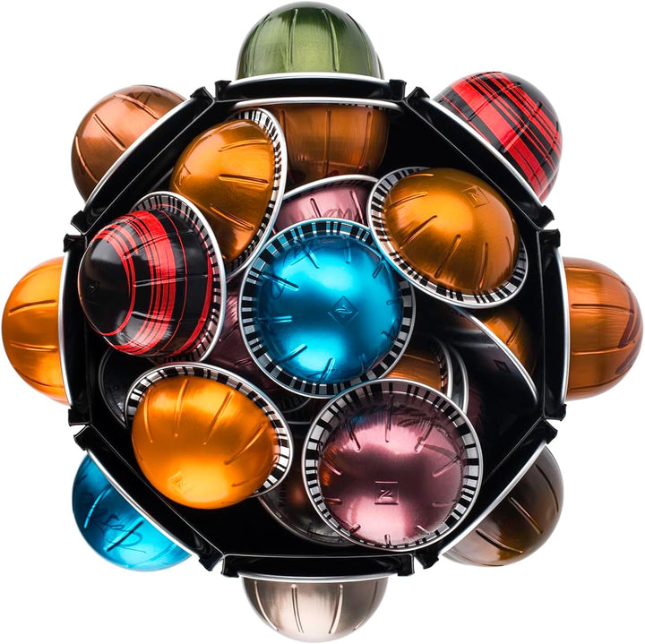 Bagoo Karussellhalter für Kaffeepads für Nespresso Vertuoline mit zentraler Aufbewahrung für zusätzl