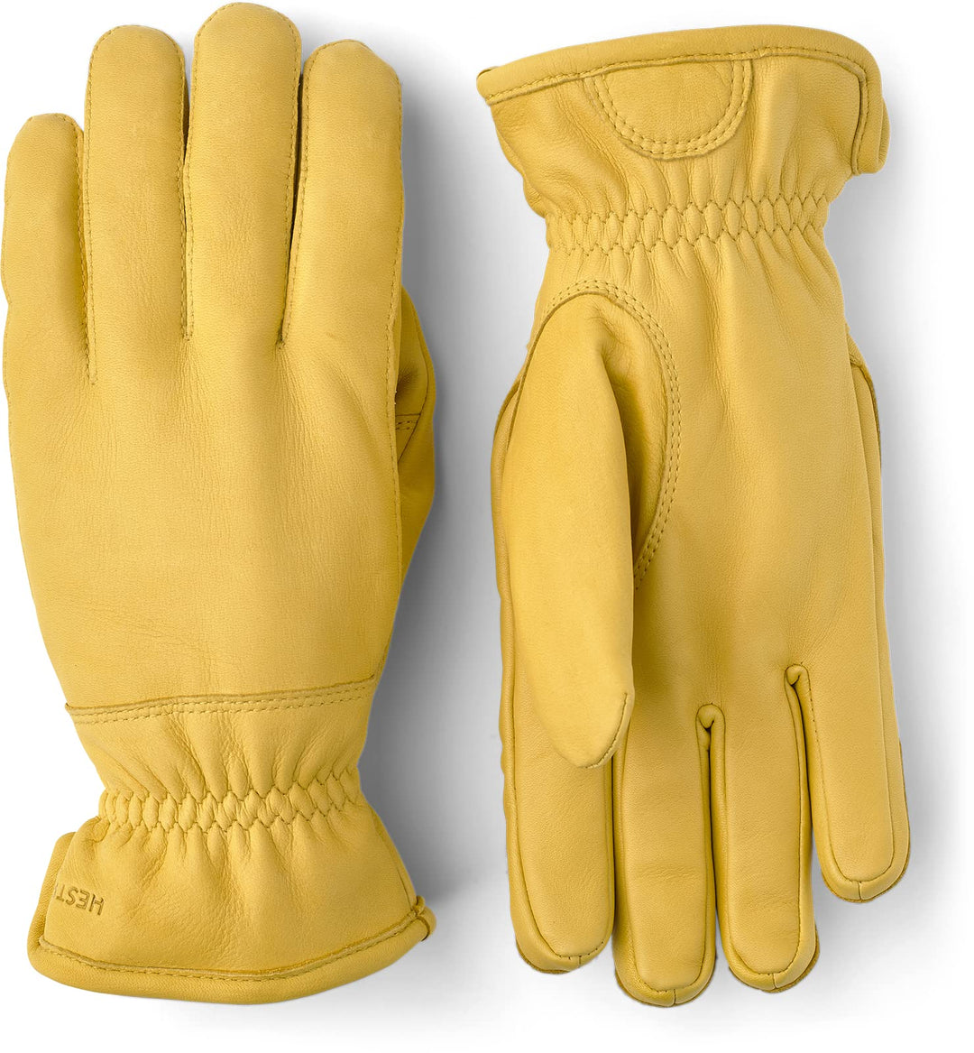 Hestra Herren Lederhandschuhe: Hirschleder Winterhandschuhe mit Fleecefutter 33 Gelb (Natural Yellow