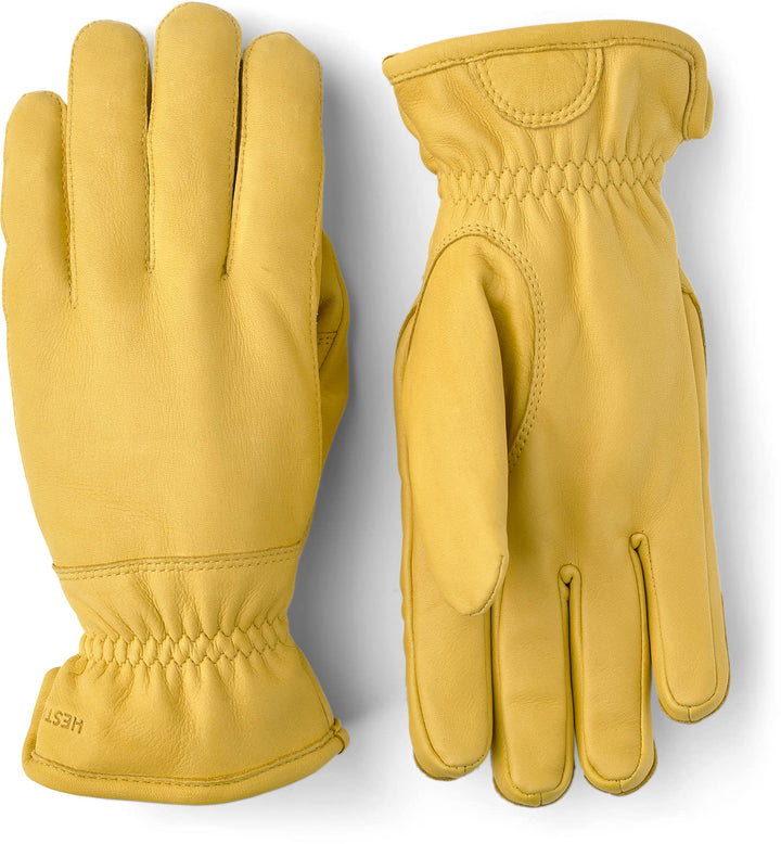 Hestra Herren Lederhandschuhe: Hirschleder Winterhandschuhe mit Fleecefutter 33 Gelb (Natural Yellow