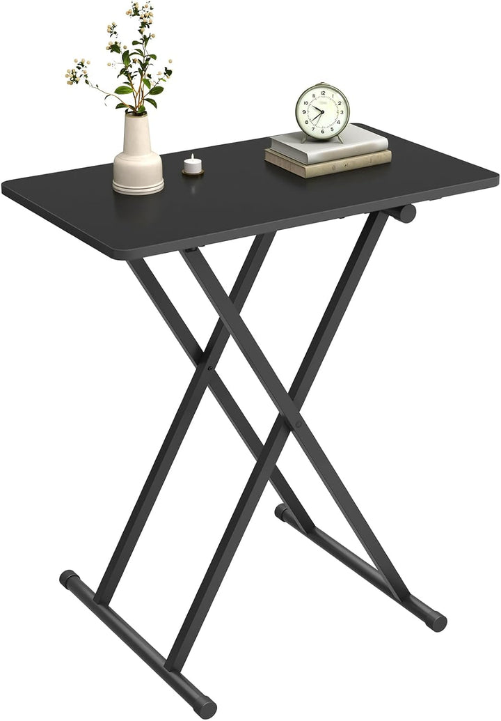 HOOBRO Beistelltisch Klappbar, Kleiner tabletttisch, verstellbare Höhe Klapptische, 60 x 40 x 60 cm,
