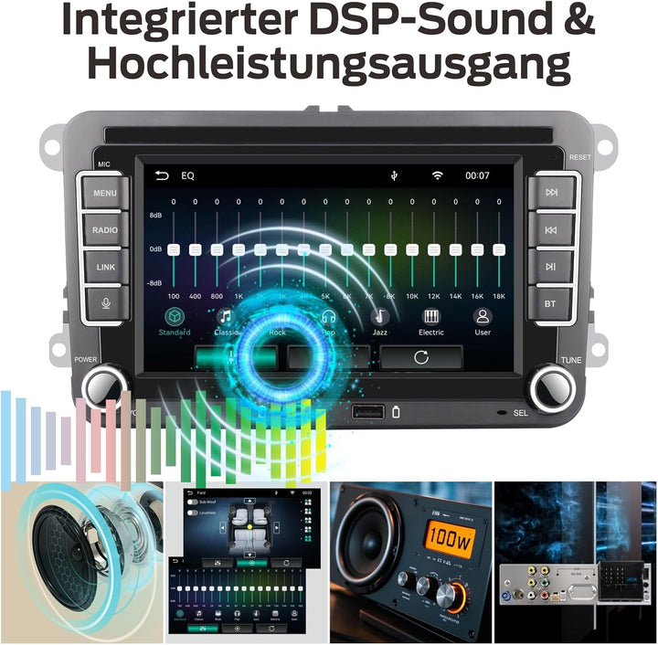 Linux Autoradio für VW Golf 5/6 Passat Jetta Caddy EOS T5 Tiguan Touran CC Polo, Plug & Play mit Ori