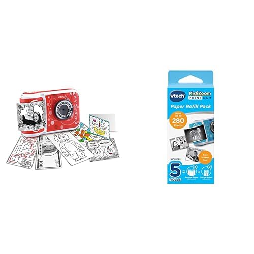 VTech KidiZoom Print Cam – Sofortbild-Kinderkamera mit Druckfunktion, Selfie- und Videofunktion, 4-1